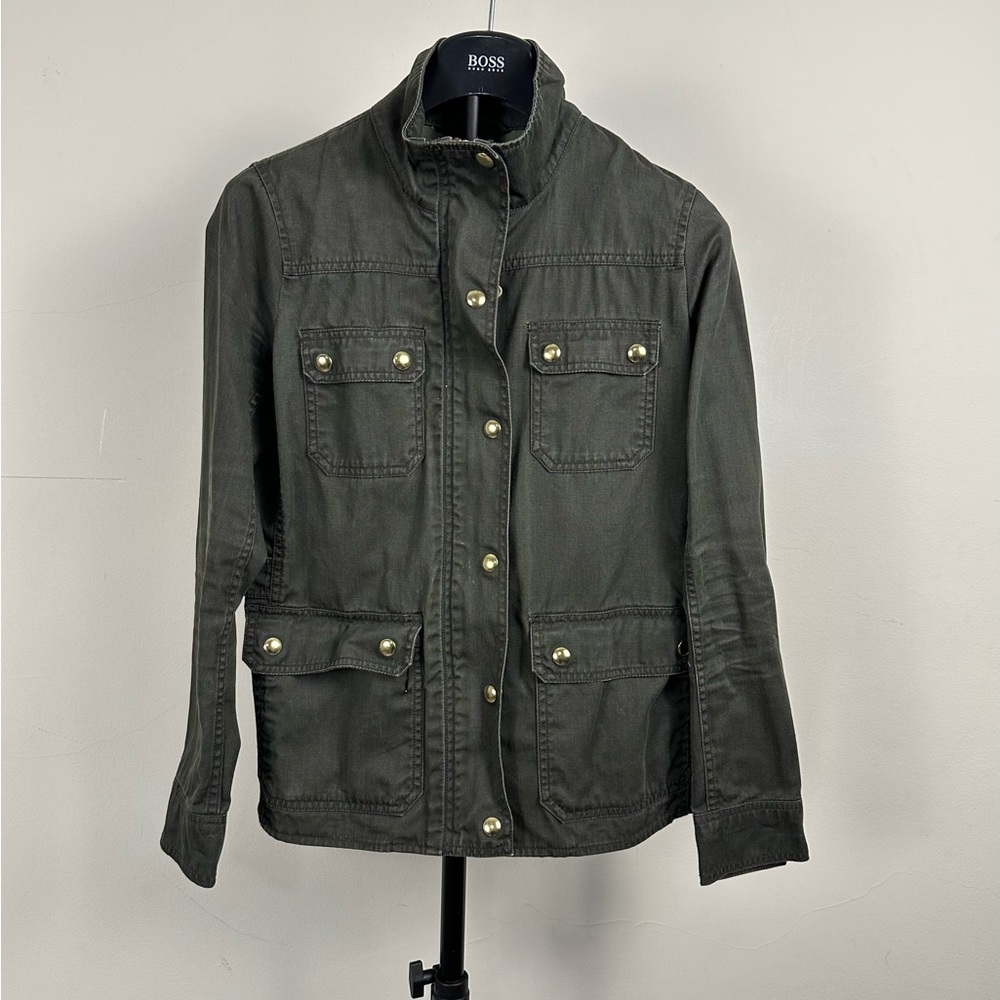 J Crew women’s wax jacket gold button XX
